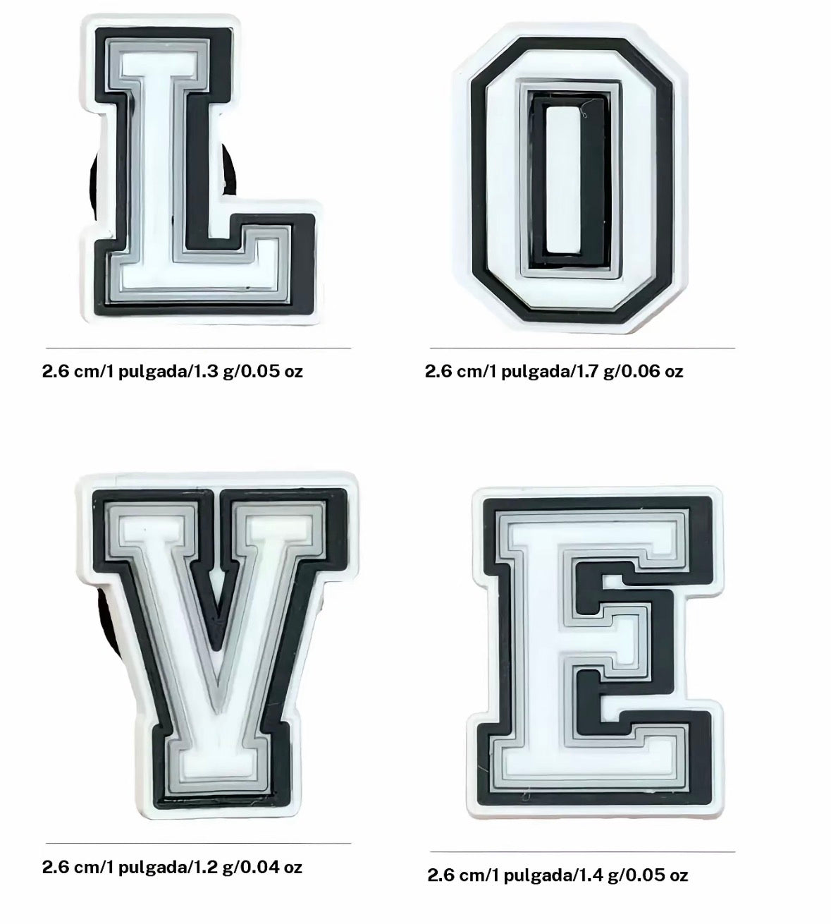 Letras para zapatos 1 pz