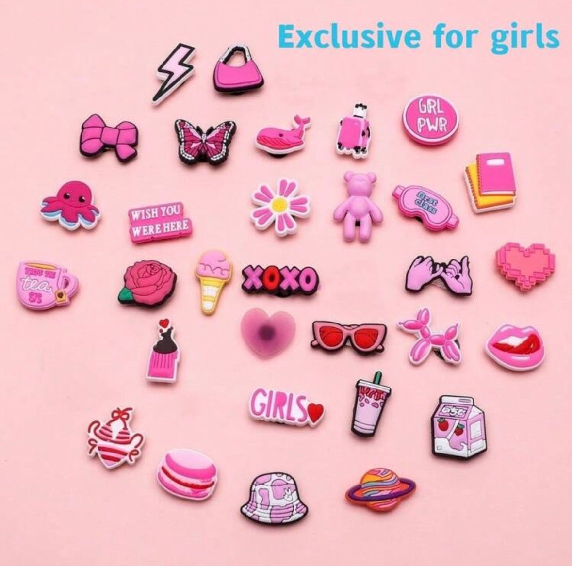 Pack 10 pz rosas figuras para zapatos