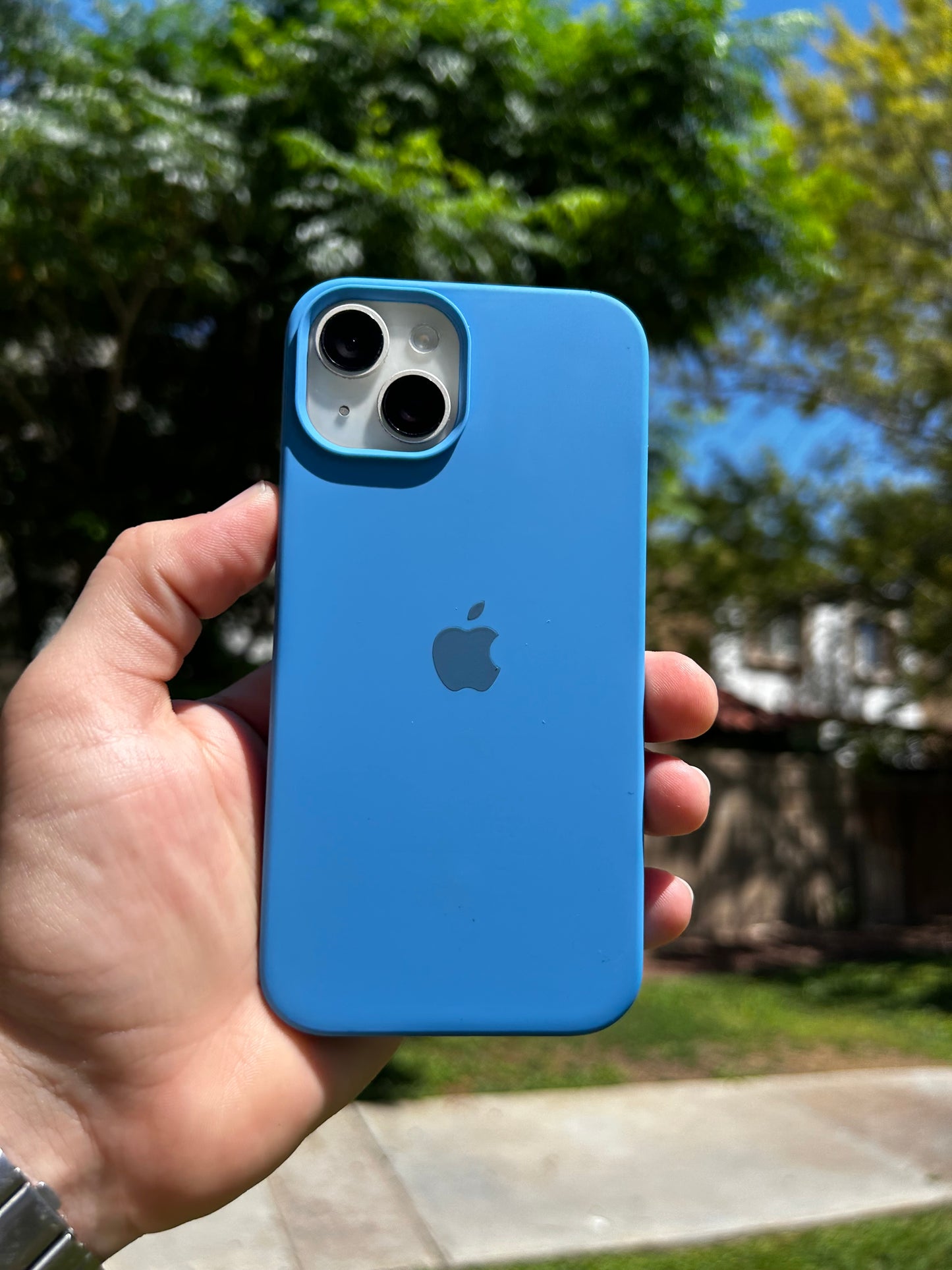 funda silicon case azul