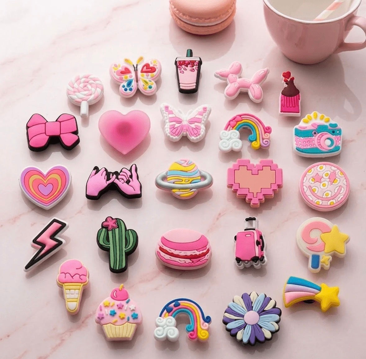 Pack 10 pz dibujos animados para zapatos
