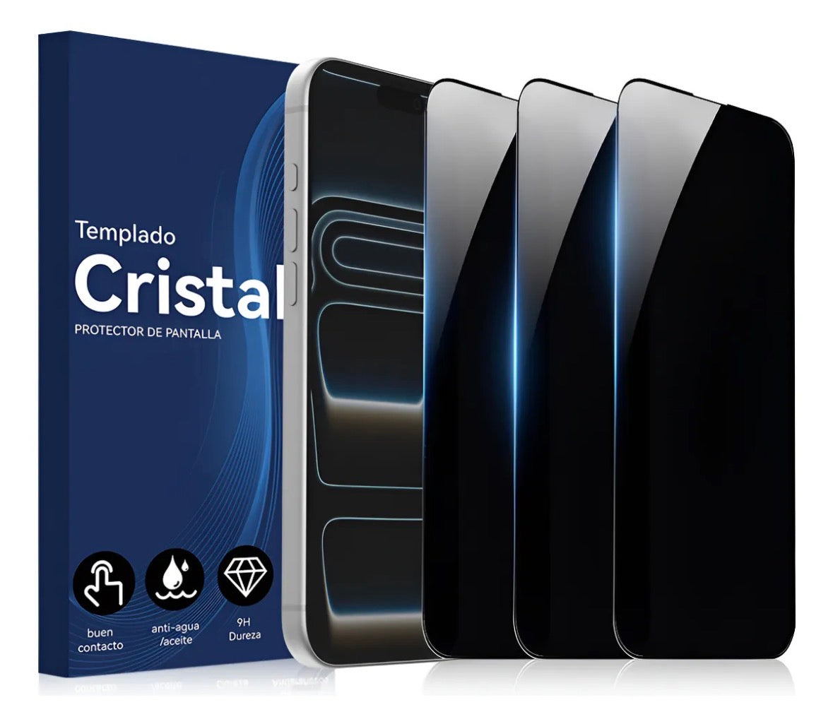 Vidrio templado de privacidad 3 piezas