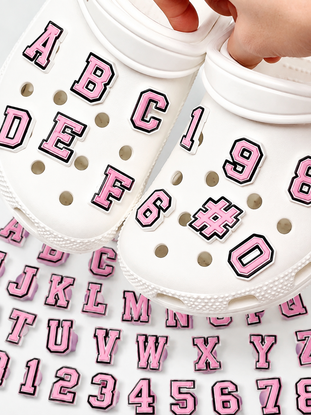 Letras rosa para zapatos 1 pz