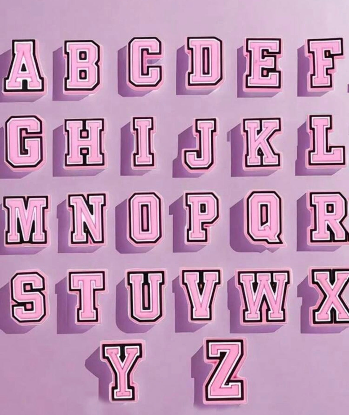Letras rosa para zapatos 1 pz