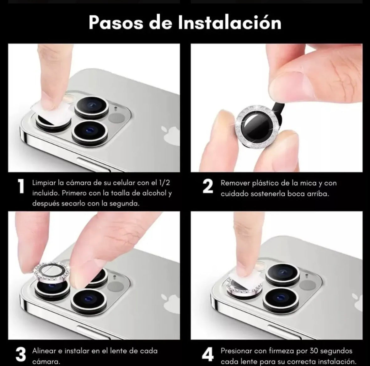 Protectores diamante para cámara iPhone
