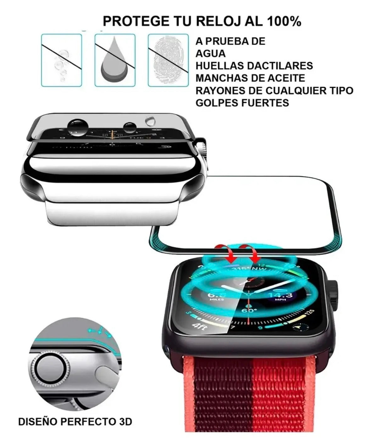 protector de pantalla para apple watch