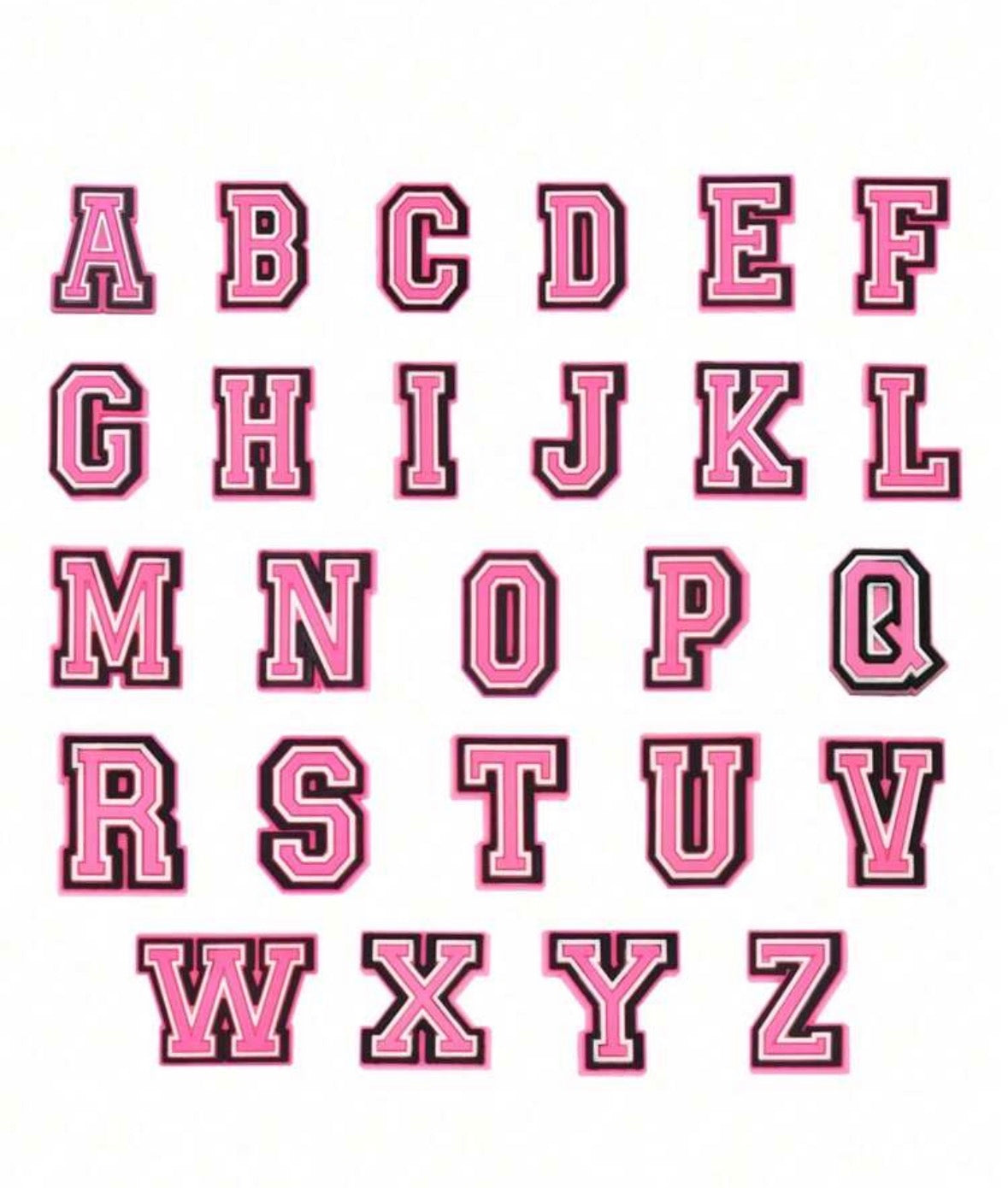 Letras rosa para zapatos 1 pz