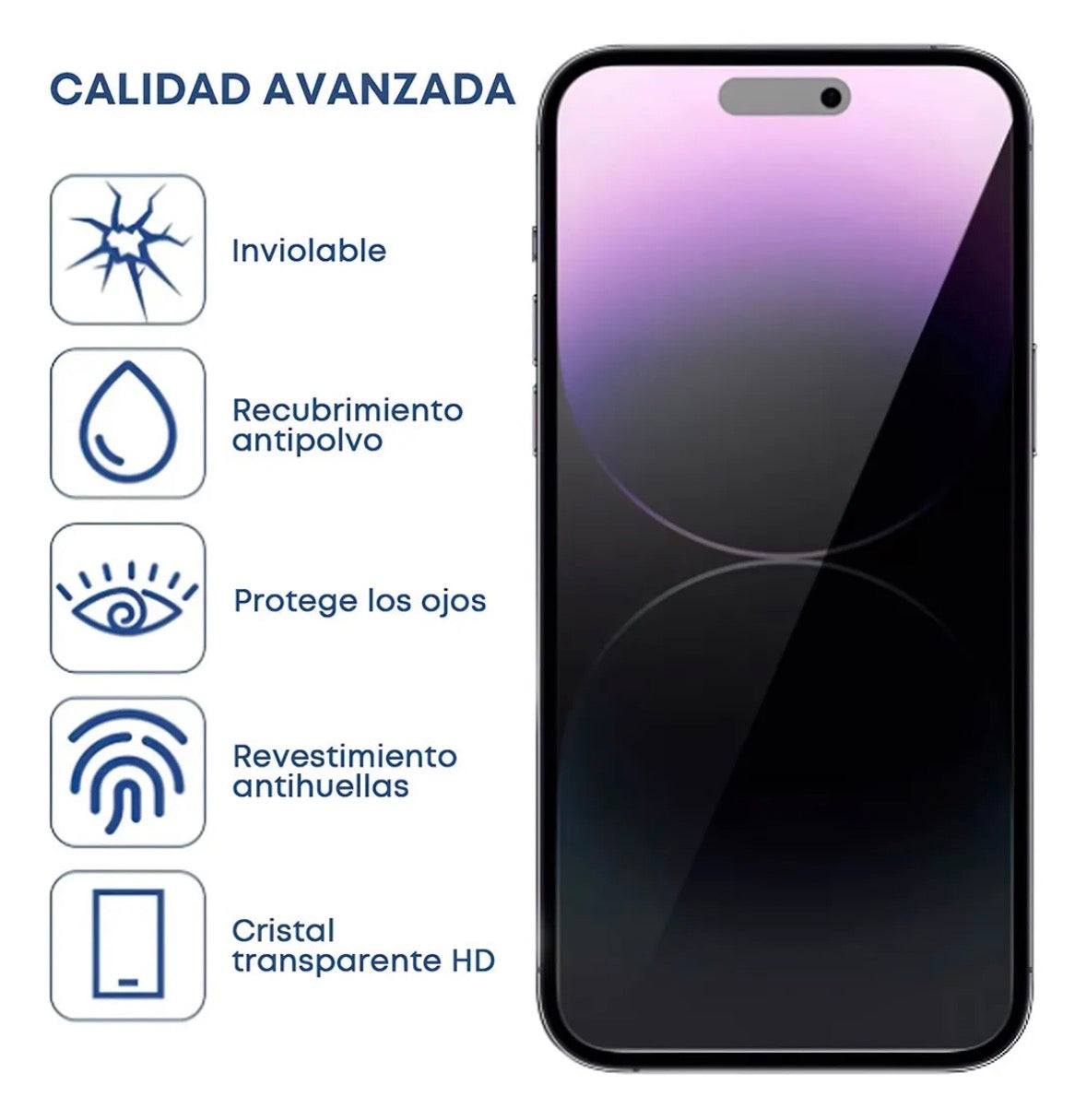 Vidrio templado de privacidad 3 piezas