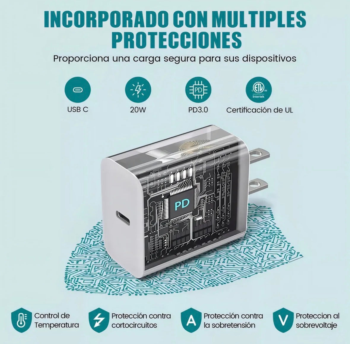 Cargador completo para iPhone 15’s, 16’s, 17’s - 35w - C a C